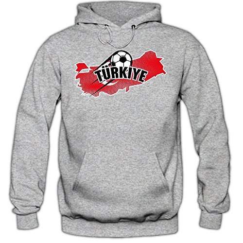 Türkei EM 2016 #1 Hoody | Fußball | Herren | Trikot | Ay-Yildizlilar | Nationalmannschaft, Farbe:Graumeliert (Greymelange F421);Größe:L