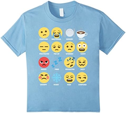 Kids My Diabetes Life in Emojis - Diabetes T-shirt 12 Baby Blue