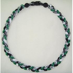  Tornado Titanium Baseball Necklace Green Black White 20