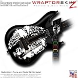 Big Kiss White on Black Skin fits Band Hero, Guitar Hero 5 & World Tour Guitars for XBOX 360 & PS3 (