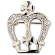 Elegant Golden Crystal Crownes Brooch Pin