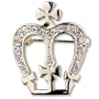 Elegant Golden Crystal Crownes Brooch Pin
