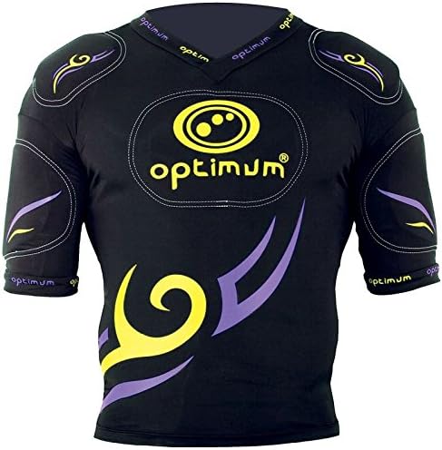 New Optimum Mens Lightweight Lycra Rugby Tops Body Pads Purple/Green