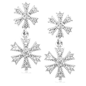 14k White Gold Diamond Dangle Earrings (.06 cttw, LM Color, I2-I3 Clarity) by Amazon.com Collection