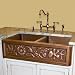 33" Floral Apron Front Double Bowl Copper Farmhouse Sink - Antique Copper