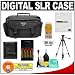 Precision Design 2000 Digital SLR System Camera Case/ Gadget Bag with (4) AA Batteries & Charger + Tripod + Accessory Kit for Pentax K-x, K2000, K200D, K100D, K110D, *ist DL2, *ist & *ist D Digital SLR Camera
