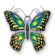 Amia 8262 Ornithoptera Paradisea Butterfly Suncatcher, Hand-painted Glass, 5-1/4-Inch W by 5-Inch L