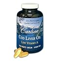 Carlson Labs Norwegian Natural Vitamin A Low A Cod Liver Oil, 1000mg, 150 Softgels