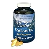 Carlson Labs Norwegian Natural Vitamin A Low A Cod Liver Oil, 1000mg, 150 Softgels