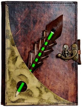 Refillable Leather Journal With Pencil Holder / Diary / Lock / Brown / Notebook / Plain Paper