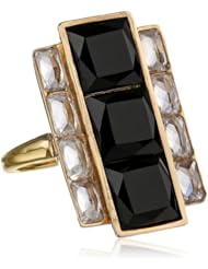 Kelly Wearstler "Rexford" 18k Gold-Plated Black Onyx and Crystal Ring