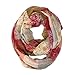 Bowbear Square Pattern Lightweight Infinity Scarf, Red