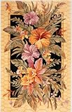 7'9 x 10'6 KAS Catalina Orchid Paradise - 755 Black Rectangular