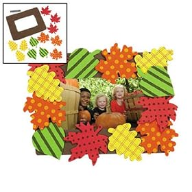 Patterned Fall Leaves Photo Magnet Craft Kit (1 dz)