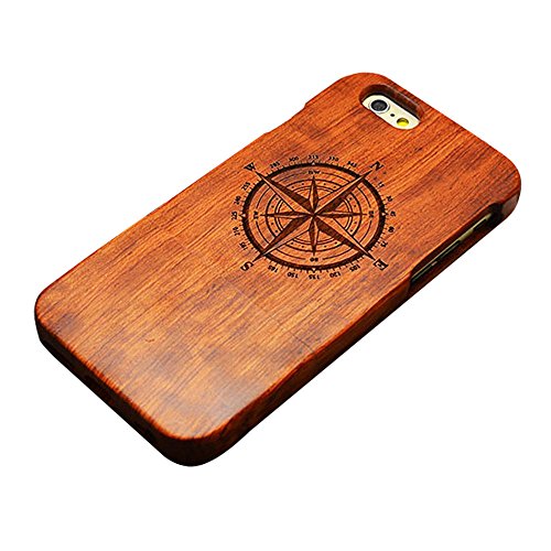 Diffelife Real Wood Cell Phone Cases for Apple iPhone6 6s iPhone 6 Plus,for iPhone 6 4.7 Inch & 5.5 Inch Genuine Wood Mobile Phone Case Cover (Compass for iPhone 6 Plus)