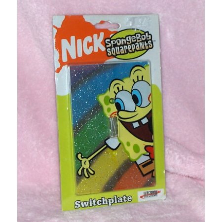 Kitchen: Nickelodeon Spongebob Sponge Bob Rainbow Switchplate Cover with Glitter
