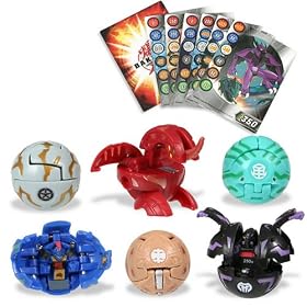 Bakugan Battle Brawlers Battle Pack with Red Dragonoid and Green Stinglash and 4 Mystery by Bakugan