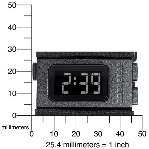 Converse Men's VR012001 Ace Black Digital Dial and Black Canvas Strap Watch