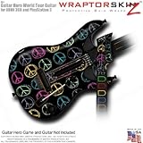Kearas Peace Signs on Black Skin fits Band Hero, Guitar Hero 5 & World Tour Guitars for XBOX 360 & P
