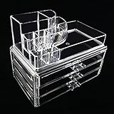 AC Auto® Makeup Cosmetics Organizer Clear Acrylic 3 Drawers Display Box Storage New