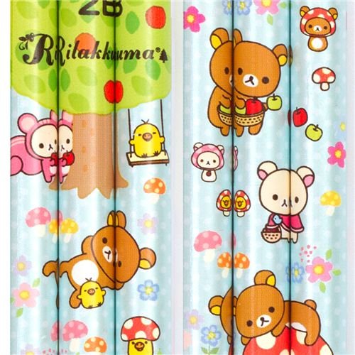 blue Rilakkuma picnic San-X pencil toadstool