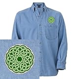 Artsmith, Inc. Denim Embroidered Shirt Celtic Knot Wreath - 2X