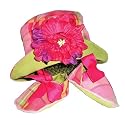 Designer baby hat and shoe set - Cerise Flower