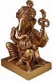 BRASS GANESH STATUE HOME DECORE ART OF INDIA HINDU GOD OF WISDOM BY RADHIKA ONLINE