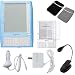 Ultimate Accessories Bundle for the eBook Reader Amazon Kindle (1st Generation): Blue Silicone Skin Case Cover, Car Charger, Wall / Travel / AC Adapter Charger, Black LED Clip-on Travel Gooseneck Light, Soft Reversible Black / Gray Neoprene Sleeve Case, and a LCD Screen Protector / Guard with Microfiber Cleaning Cloth