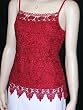 Long Lace Tank Top, Red