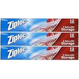 Ziploc Storage Bags 2 Gallon, 12 Count (Pack Of 3)