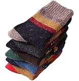 EBMORE&reg; Womens Thick Wool Comfort Crew Winter Socks 5-Pack Mixed Colors