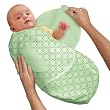 Kiddopotamus & Co 100% Cotton Knit SwaddleMe&reg; Green Cocoa Dot - Large