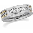 14K Two-Tone Gold Diamond Handwoven Wedding Band Duo - Gent's Ring - 0.50 Ct.