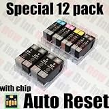 12pk PGI-220 CLI-221 Ink for Canon Printer All-in-one Pixma MP560 MP620 MP640 MX860 MX870 MP980 MP990 Photo Printers Pixma iP3600 iP4600 iP4700