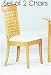 Kitchen & Housewares : Set of 2 Woven Back Maple Finish Dining Side Chairs