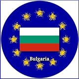 58mm Round Pin Badge Bulgaria Flag