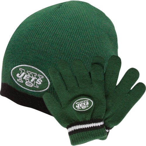 Reebok New York Jets Cuffless Knit Hat & Glove Set Toddler