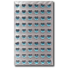 60 selbstklebende Strass-Steine Herzen hellblau 8 mm