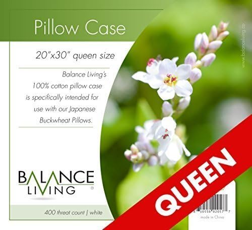 Balance Living Queen Size Pillow Case 20"x 30", Specifically Designed for Japanese Buckwheat Pillows by Balance Living