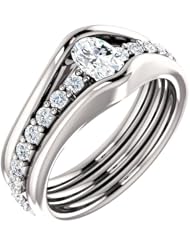 10K White Gold Oval Cut Diamond Ring -- LIFETIME WARRANTY