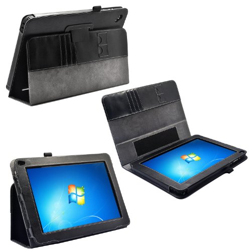 Georgic Slimbook Leather Case for the Dell Latitude 10.1 LED Net Tablet(Included 2 Micro SD Liable act Slots) (Business Card Holder is Additional) (3 Year Manufacturer Warranty From Lyrical)