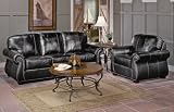 All Leather Sofa Set in Dark Chocolate - 9834DC-SSET