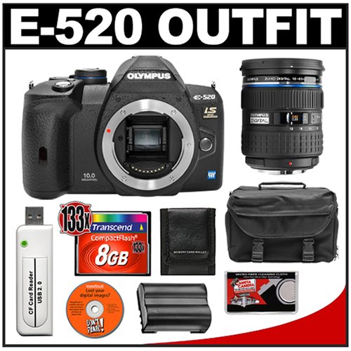 Olympus Evolt E-520 Digital SLR Camera Body with Olympus 12-60mm Zuiko Digital ED f/2.8-4.0 SWD Lens + 8GB CF Memory Card + BLM-1 Battery + Case + Cameta Bonus Accessory Kit
