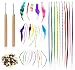 Shany Cosmetics Feather Hair Extension Kit, 8 Ounce (100 Piece Feather Hair, Hook, Beads, Feather Grizzly Solid Mix All-In-One)
