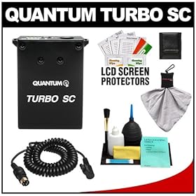 Quantum Turbo SC Slim Compact Rechargeable Battery Pack with CZ2 Cable Kit for Canon Speedlite 550EX, 580EX, 580EX II & Nissin DI866 Flash