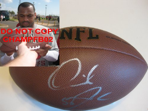 DERRICK JOHNSON,KANSAS CITY CHIEFS,TEXAS LONGHORNS,SIGNED,AUTOGRAPHED,NFL FOOTBALL,WITH PROOF + COA