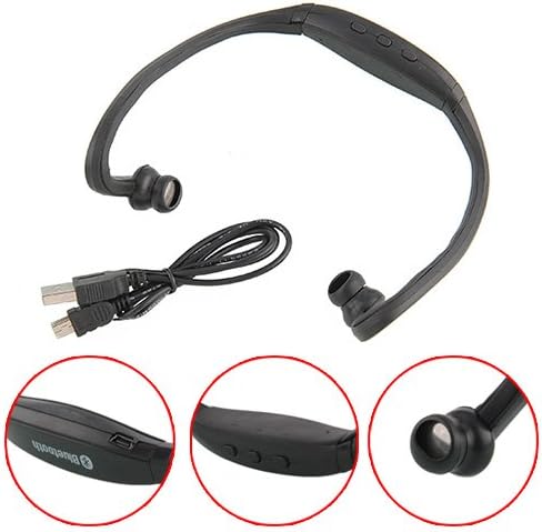 Wireless Bluetooth Headphone Earphone Headset Hand-free Mic for Phone & PC Color Black