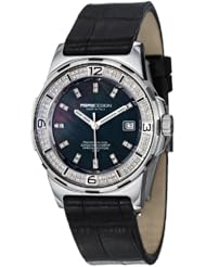 MomoDesign Pilot Diamonds Ladies Black Leather Strap Watch MD093-D-01BK-LS
