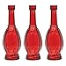 Luna Bazaar Small Vintage Glass Bottle Set (7-Inch, Red, Vera Bulb Design, Set of 3) - Flower Bud Vase for Home Décor and Wedding Centerpieces